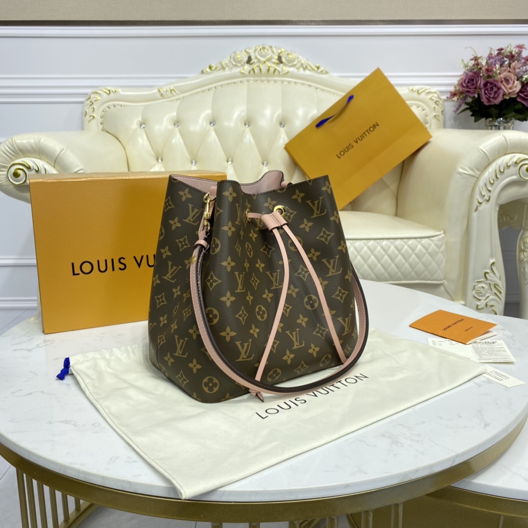 Louis Vuitton NEONOE MM Bucket Bag Monogram M44022 Pink